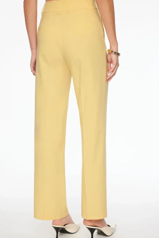 Dynamite Sofia Pleated Straight Leg Pants Yellow Flash Sale