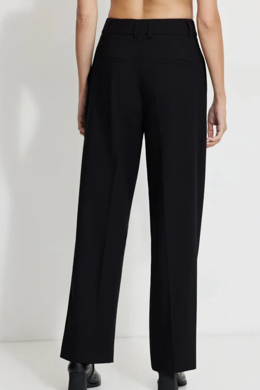 Dynamite Sofia Pleated Straight Leg Pants Black Outlet