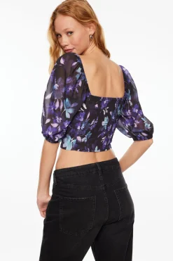 Dynamite Solene Sweetheart Top Purple Hot