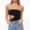 Dynamite Strapless Cut Out Bodysuit Black Outlet