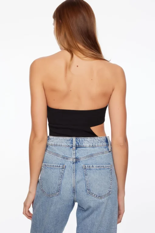 Dynamite Strapless Cut Out Bodysuit Black Outlet