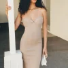 Dynamite Strapless Sweater Midi Dress Brown Store