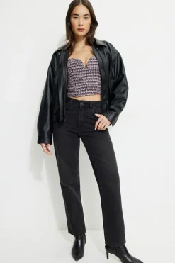 Dynamite Sweetheart Tweed Bustier Top Purple Online