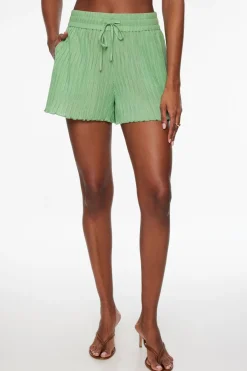Dynamite Tatiana Crinkled Shorts Green Outlet