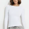 Dynamite Tedi Ribbed Long Sleeve T Shirt White Hot