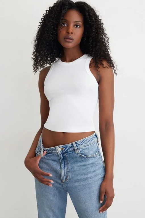 Dynamite Tedi Ribbed Tank Top White Cheap
