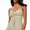 Dynamite Textured Flyaway Top Green Hot