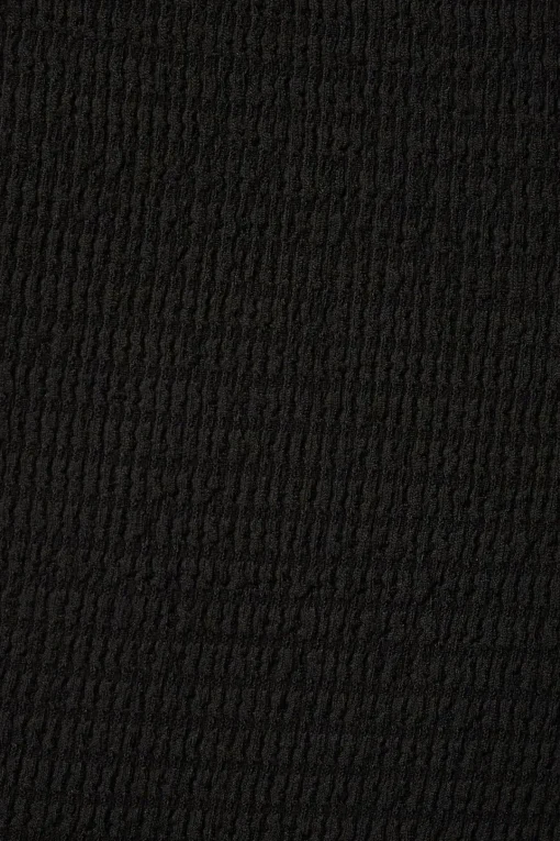 Dynamite Textured Short Sleeve V-Neck Top Black Outlet