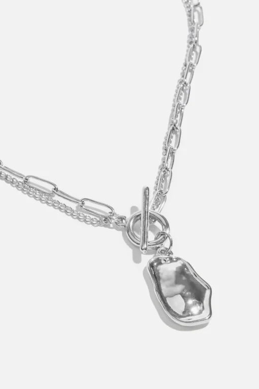 Dynamite Toggle & Pebble Chain Link Necklace Gray Best Sale