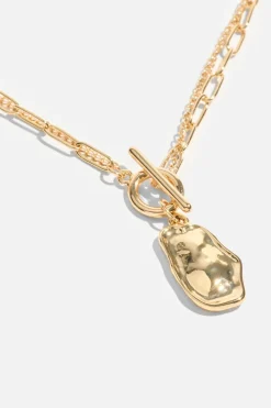 Dynamite Toggle & Pebble Chain Link Necklace Yellow Hot