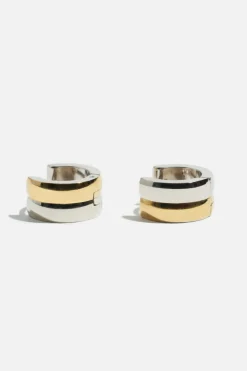Dynamite 2-Tone Huggie Earrings Pink Clearance