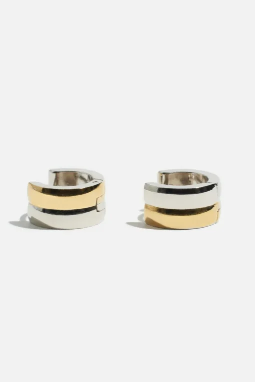 Dynamite 2-Tone Huggie Earrings Pink Clearance