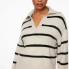 Dynamite V-Neck Polo Sweater Brown Discount
