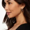 Dynamite Wave Hoop Earrings Grey Clearance